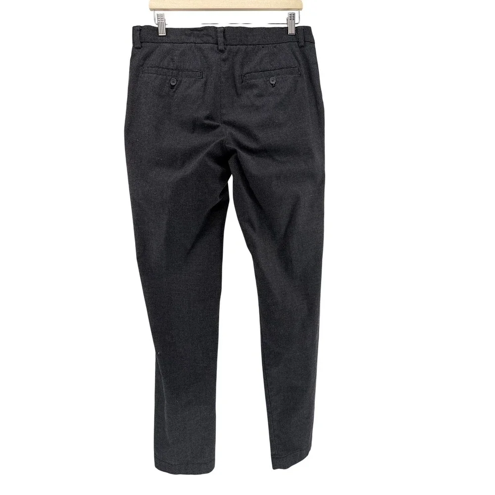 Banana‎ Republic Aiden Fit Mens Chinos 33x34 Dark Gray Micro Check Slim Pants